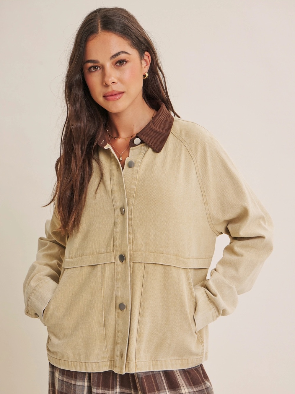 Washed Cotton Twill Jacket Size Large